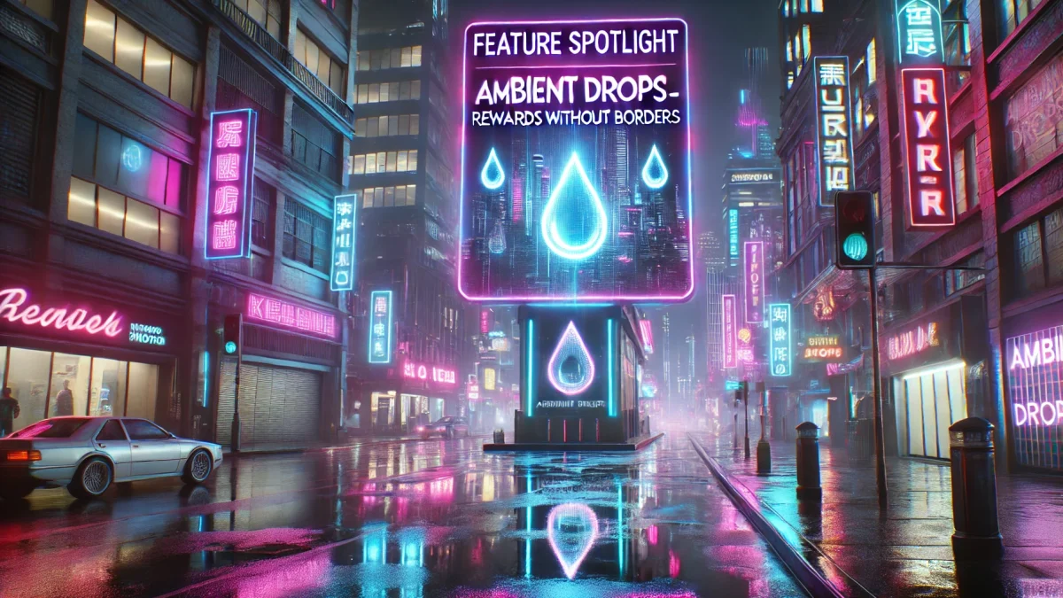DALL·E 2025 08 20 12.36.35 A realistic cyberpunk cityscape at night with glowing neon lights, wet streets, and a high tech futuristic atmosphere. The colors are vivid, with purp