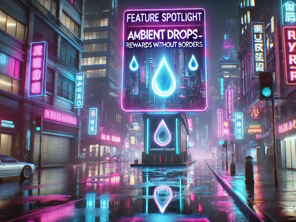 DALL·E 2025 08 20 12.36.35 A realistic cyberpunk cityscape at night with glowing neon lights, wet streets, and a high tech futuristic atmosphere. The colors are vivid, with purp