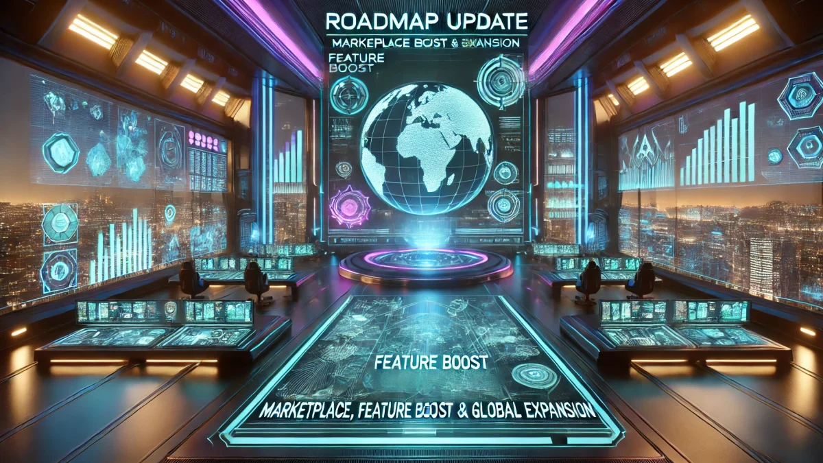 DALL·E 2025 08 20 12.42.16 A realistic cyberpunk style scene at night, showing a high tech futuristic control center or mission room with glowing holographic maps, data charts,